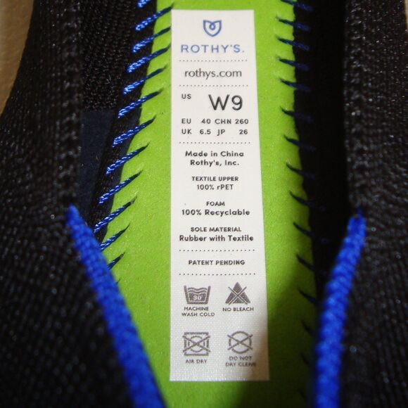 NEW! Rothy’s The Flat Black Round Toe Slip-On Ballet Flats Size 9 - Picture 8 of 9